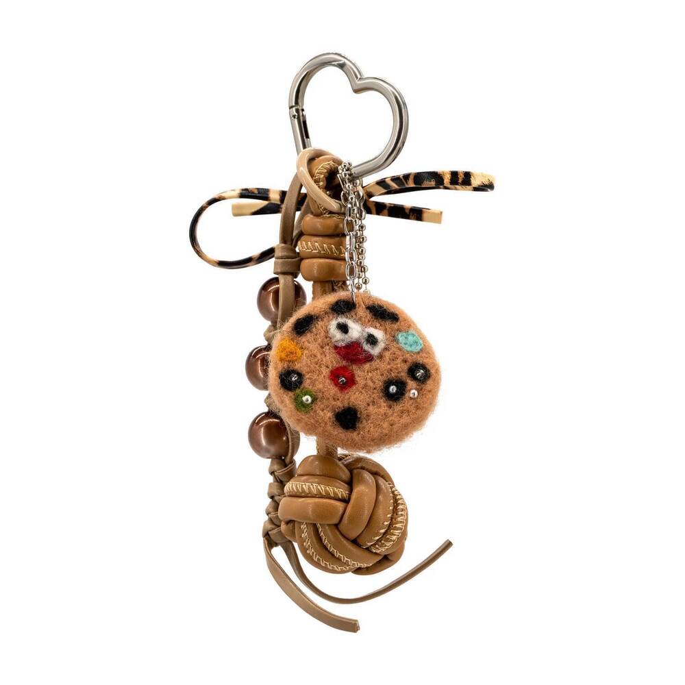 NEW LIKE DREAMS women's hand woven felt cookie charm in beige